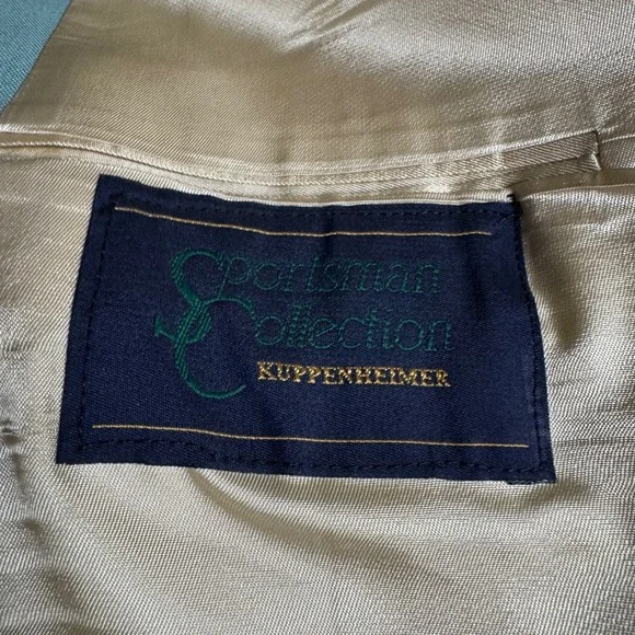 Kuppenheimer Sportsman Collection Teal Blue Wool Blend‎ Blazer Jacket Mens 42L
